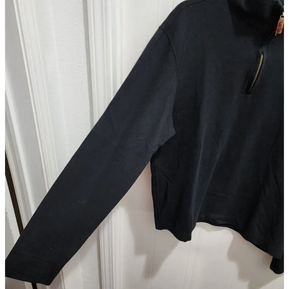 Banana Republic Black 1/4 Zip Pull Over‎ Long Sleeve Sweater Size XL 94% Cotton